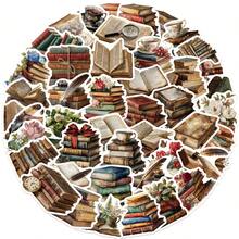 50pcs Retro Flower Book Stickers Pack Phone Case Laptop Suitcase DIY ...