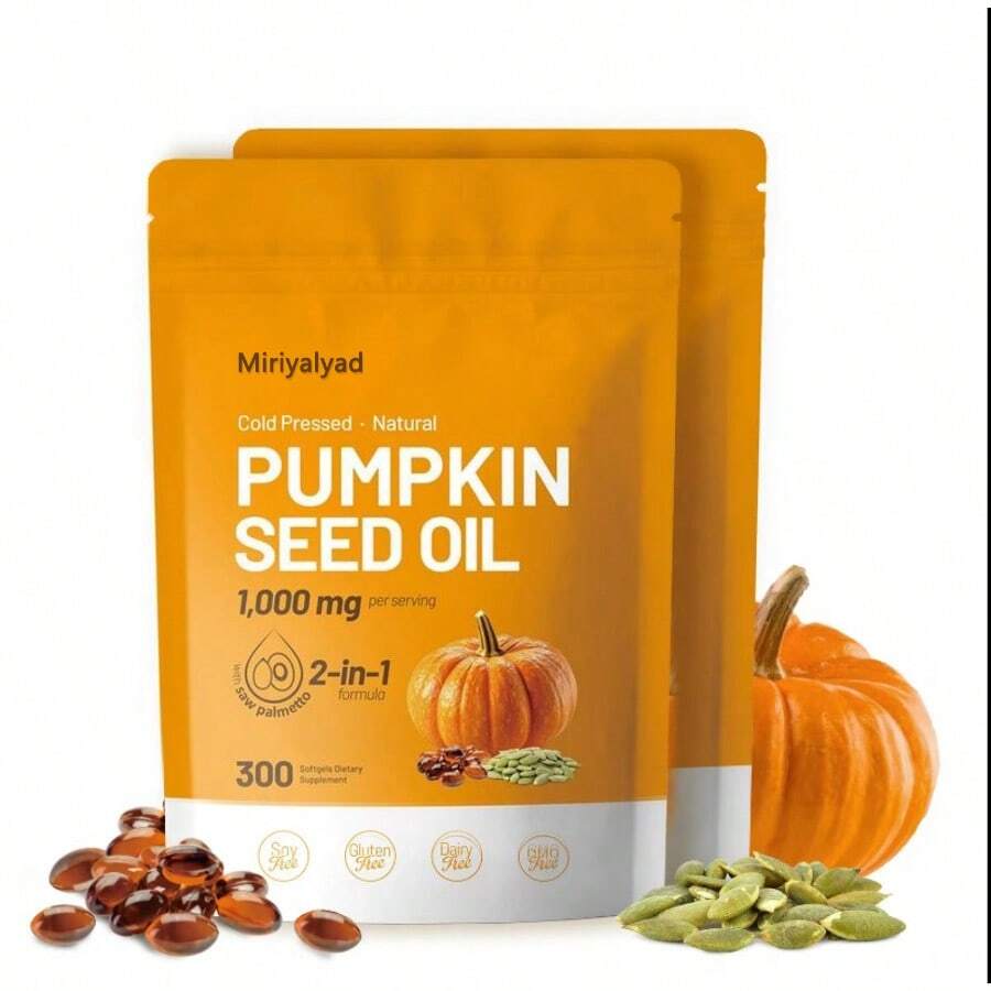 Miriyalyad Natural Pumpkin Seed Oil And Saw Palmetto Softge1000mg High Content Plant Esters 300 Capsules - 2 CÁI - Xem 1