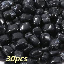30 piezas de 13*10mm Cuentas sueltas asimétricas de aspecto de piedra acrílica de color mezclado, para hacer pulseras, collares, aretes, cadenas de teléfono, joyería y accesorios de manualidades de moda - perlas atenuadoras - Ver 13