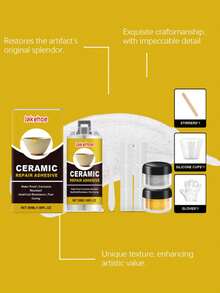 Ceramic Repair Kit, Gold Adhesive Deeply Bonds Broken Ceramics, Glass Cracks, Artistic Texture - A - View 6