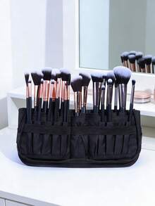 Túi đựng cọ trang điểm 23 ngăn, màu đen, dung tích lớn, tiện dụng khi đi du lịch, hộp đựng đồ trang điểm, dụng cụ trang điểm chuyên nghiệp, có thể gấp gọn (Không bao gồm cọ trang điểm) - màu đen - Xem 9