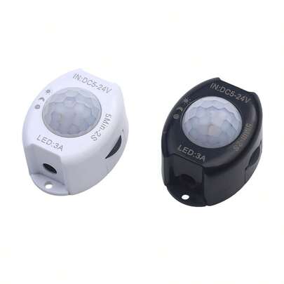 畅销款 PIR 人体感应开关 DC5-24V | 3-5米 120° 高灵敏度 可调延时 | 适用于楼梯/衣柜/厨房 LED 灯的自动开关