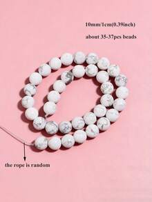 4/6/8/10mm Natural White Howlite Round Beads, Suitable For Jewelry Making, DIY Necklace & Bracelet Accessories - Multicolor - View 12