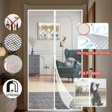 Summer Popular Magnetic Snap Screen Door Curtain, Breathable Ventilation Insect Proof, Semi-Transparent Design Helps Protect Privacy - Mesh - View 5