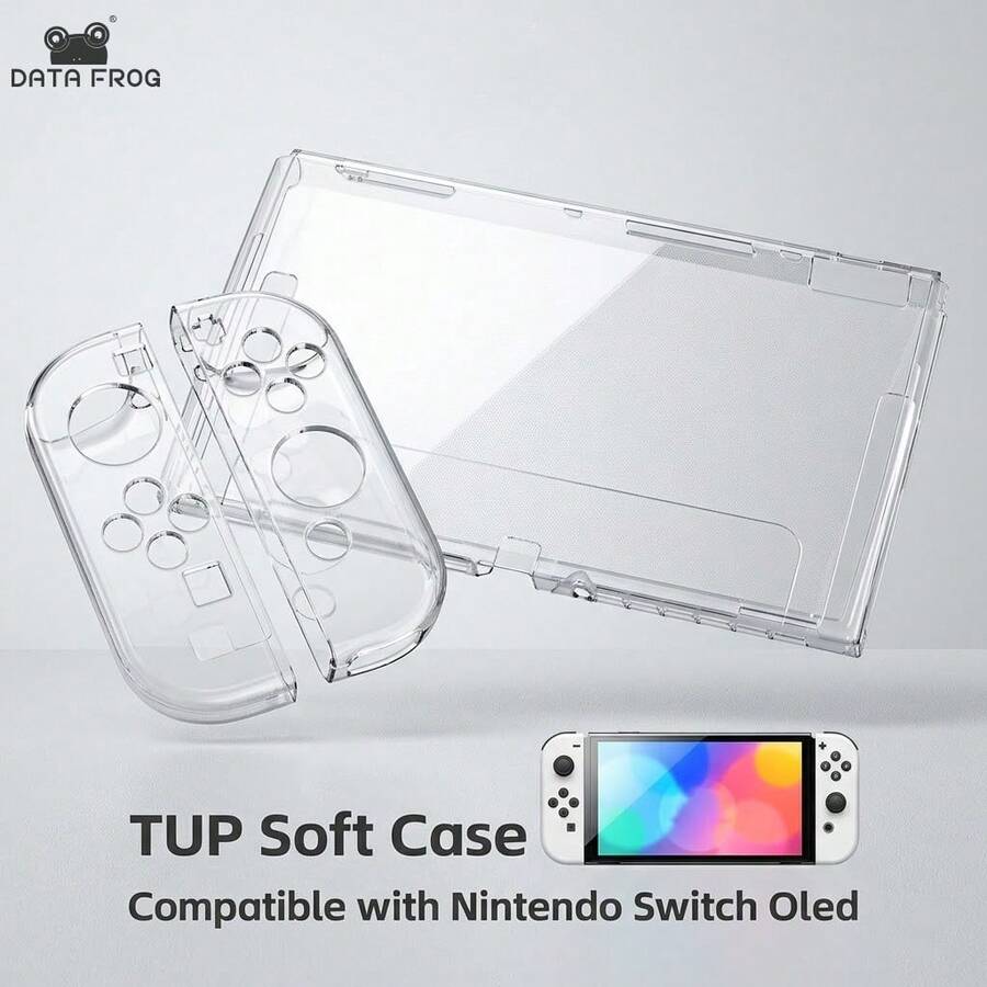 DATA FROG NintendoSwitchOLED Crystal Protective Case - Split Anti-Scratch And Wear-Resistant Cover - View 1