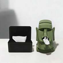 多件套桌面及浴室纸巾盒、口罩盒、纸巾架、塑料收纳盒套装 - 彩色 - 查看 6