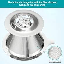 1pc Stainless Steel Coffee Filter - Durable Ultrafine Mesh Suitable For Rich Coffee, Easy To Use Without Paper Filter, Compact Design Fit For Home/Office/Travel/Outdoor, Suitable For Most Cups And Pots, Ideal For Coffee Lovers - Multicolor - View 3