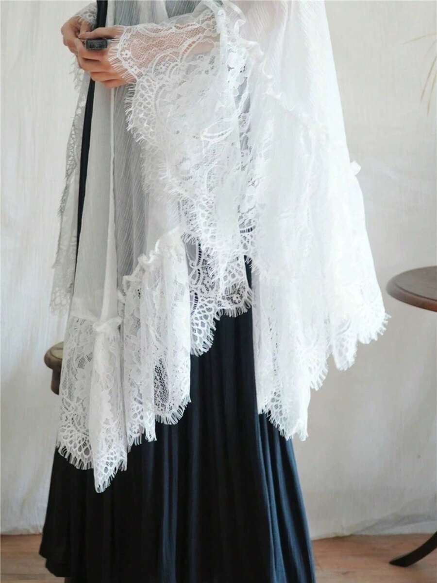 1 pieza Pañuelo con bordado de flor de anacardo, pañuelo de gasa transpirable, diadema curva - Multicolor - Ver 1