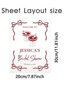 Cartel de Bienvenida Personalizado para Fiesta de Novia, Cartel de PVC Personalizado con Nombre y Fecha, Decoración de Fiesta de Tema Romántico Multiusos, Cartel de Bienvenida de Boda Independiente - Multicolor - Ver 7