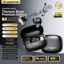 Monster Écouteurs sans fil MQT52, Bluetooth 5.4, conception intra-auriculaire, longue durée de vie de la batterie, latence de jeu ultra-faible d'environ 0,08 s, mode double pour le jeu et la musique, son stéréo Hi-Fi, écouteurs antibruit, haut-parleur de 13 mm, indice de protection IPX4, convient pour le jeu, les sports, les affaires, les études et d'autres scénarios. - Voir 16