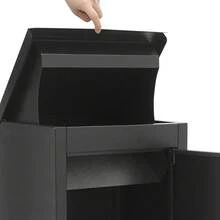 ZhdnBhnos Package Delivery Boxes For Outside | 25.4x11.42x14.96 Inch Lockable Parcel Drop Box | Wall Mounted Extra Large Mailbox For Parcel | Home Parcel Box For Porch Yard | With Anti-Theft Baffle | Black - Variant,4 - View 8