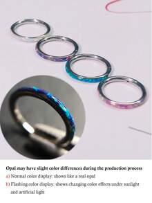 1pc Opal Nose Ring 316 Stainless Steel Hinged Ear Cartilage Ear Cuff Septum Ring Body Piercing Jewelry - Opal - View 6