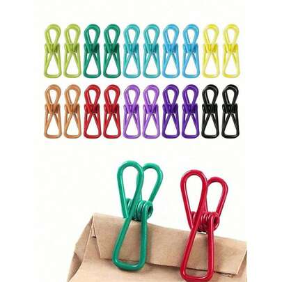 10pcs Durable PVC Coated Plastic Clips, Suitable For Packaging Food, Chips Bags, Clothes And Documents. 10pcs/Set (Random Colors) Pants, Shoes, Jeans, Boots, Skirts, Beach Wear, Casual Tops For Spring/Summer, Mother's Day, Summer, Travel