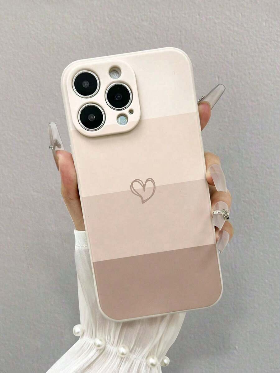 Funda de teléfono con forma de corazón, pintada y con amortiguación reforzada, compatible con 15 Pro Max, 14, 13, 12, 11, XS, XR, 7/8, compatible con Samsung Galaxy A03s, A03 Core, A04, A12, A13, A14, A21s, A22, A23, A24, A32, A33, A34, A51, A52, A53, A54, A71, A72, A73, S20 FE, S21, S22, compatible con Redmi 9, 9A, 10A, 10C, compatible con Redmi Note 9, 10, 11, 12, 12C, teléfonos móviles, bolsas, accesorios para móviles, fundas para teléfonos, decoración de habitaciones, accesorios, fundas transparentes para teléfonos, verano, correas para teléfon - Estilo (1 pieza) - Ver 1