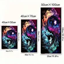 1 件 5D 钻石画 - 生动的宇宙阴阳景观，带有星光、月亮和螺旋星云，现代家居装饰，客厅或办公室 DIY 艺术，办公室装饰 | 宇宙主题 | 月亮装饰 - 彩色 - 查看 7