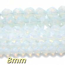 1 Chuỗi hạt đá tự nhiên cắt kim cương 6/8/10mm - Thạch anh tím, Aquamarine, Tourmaline, Agate để tự làm trang sức, vòng tay, dây chuyền, bông tai, đồ thủ công đính hạt. - Cục đá - Xem 29