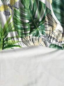 1件印花牛奶丝沙滩椅套，可拆卸可水洗弹性沙滩椅套，泳池/沙滩保护套 - 彩色 - 查看 8