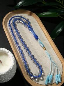 1pc Muslim Handmade Transparent 45 Beads Tassel Prayer Beads Bracelet, Elegant Unisex Muslim Rosary - Multicolor - View 13