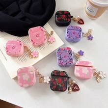 Rose Silicone Earphone Case Double-Sided Glue Drop Shape Silicone Wireless Bluetooth Earphone Case Compatible With Apple 4/3/Pro/Pro2/Pro3 , Shockproof Protective Cover Spring Gift - Multicolor - View 2