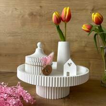 DIY Resin Mold 2pcs Set - Striped Storage Box + Striped Tray, Suitable For Making Epoxy, Plaster, Candle, Incense, Home Decor, Silicone Mold - Striped Storage Box Bottom + Striped Tray - View 3