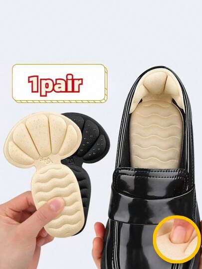 1 Cặp Miếng Dán Gót Giày Cao Gót Hình Chữ T Sọc Ngang Mới, Chống Lột Gót, Miếng Đệm Gót Chống Mài Mòn, Miếng Đệm Nửa Kích Cỡ
