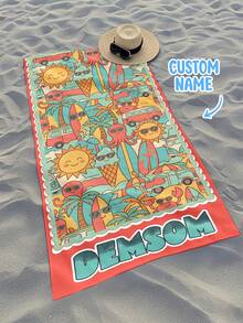 A Personalized Children's Beach Towel, A Perfect Summer Birthday Gift, Suitable For All Kinds Of Summer Occasions. Customize Beach Towels And Accessories For The Beach, Pool, Travel, Camping, Yoga, And More. - Multicolor - View 4
