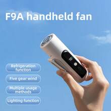 ENSSU Portable Handheld Fan, 5-Speed Adjustable Summer Outdoor Evaporative Cooling Fan, Multifunctional Waist Fan, Clip-On Fan, Neck Fan With LED Display, Can Be Used As Flashlight, 3000mAh Long-Lasting Camping Fan, Rechargeable USB Mini Fan, Hands-Free Fan, Body Fan, Desk Fan, Travel Essential, Portable Cooling Device, Shirt Clip Fan, Construction Worker Fan - Multicolor - View 6