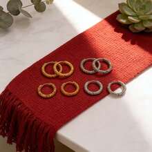 1Pc/6Pcs 304 Stainless Steel Textured Hoop Earrings, Gold & Silver Huggie Hoops For Jewelry Wear - earrings - View 2