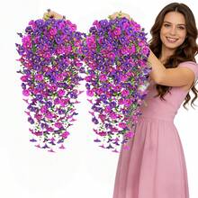 2pcs Artificial Flowers, Mixed Color Morning Glory, Suitable For Indoor/Outdoor Home Decor, Wedding Decoration, Party, Garden, DIY, Yard, Office, Hotel, Housewarming Gift, New Year, Valentine's Day And New Year Decoration, Ideal Choice - Multicolor - View 1