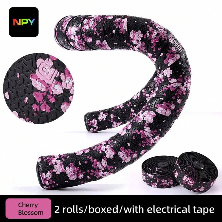 NPY  Cherry Blossom Handlebar Tape Second Generation  Road Bicycle Handlebar Tape Riding Handlebar Strap Bicycle Accessorie - 藍黑色 - 查看 1