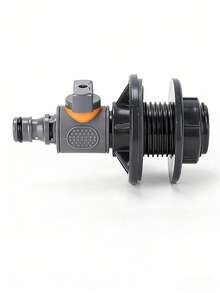 PVC Adapter With Valve, Water Tank Adapter With Valve, Quick Install Rain Water Collection Connector Kit, 1/2" External Thread Connector, Compatible With EU/US Standard Hoses For Irrigation/Storage Tanks, Bucket Taps, Rain Barrel Taps, Water Tank Taps, Garden Hoses, Container Accessories, Hose Fittings - A - View 5