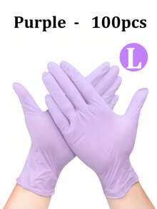 100pcs Disposable Premium Nitrile Gloves, Purple Nitrile Gloves, Suitable For Home Cleaning, Hair & Nail Care, Pet Bathing, DIY Crafts, Home Cleaning, Kitchen & Bathroom Cleaning (No Packaging Box) - Purple - View 8