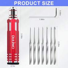 Prime Mo Scrir  Resin Carved Scri Line Obby Cutting Tool Cisel Mo Cisel Wit 7 Blades 0.1/0.2/0.4/0.6/0.8/1.0/2.0mm  Carng Cutting Panel Line Scale Mo(Red) - Red - View 6