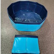 1pc Upgraded 2-In-1 Large Foldable Pet Bath Tub/Swimming Pool, Cute Paw Print Design, Multifunctional Portable Dog Bath Tub With 2 Drainage Holes, Foldable Outdoor Dog Swimming Pool, Indoor Puppy Play Bed, Pet Bathtub, Suitable For Cats & Dogs, Easy To Store And Carry - A - View 11
