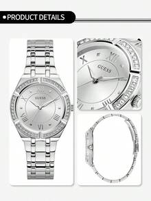 Guess Women's Quartz Stainless Steel Three-Hand Watch, Stainless Steel Case/Scratch-Resistant Glass GW0033L1 - Silver - View 5