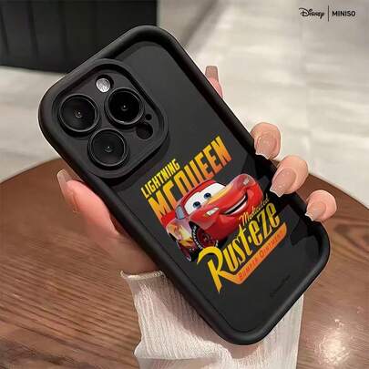 Miniso 迪士尼汽车总动员闪电麦昆赛车软硅胶手机壳，适用于iPhone 17/17 Pro/17 Pro Max/17 Air/16/15/14/13/12/11/X系列，圣诞礼物送给女朋友