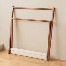 1 pieza Perchero vertical plegable y compacto de bambú, apto para uso doméstico, se puede usar como toallero, perchero multifuncional para abrigos, estantería de almacenamiento, armario independiente, solución de almacenamiento multifuncional para dormitorio y sala de estar, diseño sin rebabas para proteger la ropa, también se puede usar como estantería simple para zapatos y estantería de almacenamiento - Multicolor - Ver 3