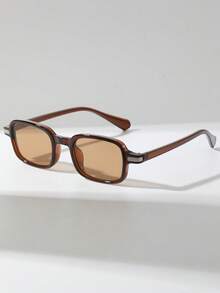 1 par de gafas de mujer con montura rectangular pequeña y estilo retro punk, versátiles y de moda para fotografía callejera - Multicolor - Ver 2