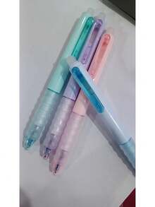 1pc/4pcs Erasable Ballpoint Pen, Blue Erasable Gel Ink Pen, 0.5mm Tip, Refillable Ink With Eraser, Suitable For Stationery, Pens, Office Supplies, Easter, Diary - Sets - View 6