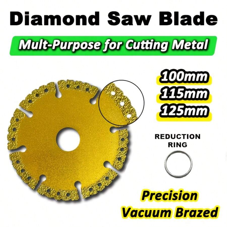 Lưỡi cưa kim cương hàn chân không chuyên nghiệp 100/115/125mm, đĩa cắt kim loại đa năng dùng cho thép, thép thanh, gang và nhôm, lưỡi cưa tròn có vòng giảm tốc. - Đĩa cắt kim cương - Xem 1