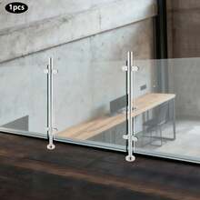 RibasuBB Stainless Steel 304 Railing Post, 110cm Or 90cm, Modern Glass/Metal Connector For Balcony, Staircase, Pool, Durable, Easy Installation - 110cm - View 1