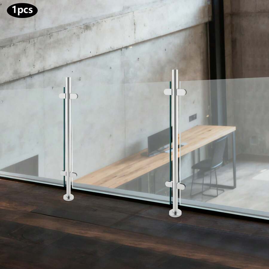 RibasuBB Stainless Steel 304 Railing Post, 110cm Or 90cm, Modern Glass/Metal Connector For Balcony, Staircase, Pool, Durable, Easy Installation - 110cm - View 1