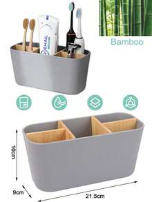 1pc Toothbrush/Toothpaste Holder, Suitable For Bathroom & Shower, Multi-Function Toothbrush Organizer, Bathroom Toothbrush Storage Rack, Home Bathroom Decor, Autumn, Back To School - Multicolor - View 15
