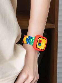 Huastonband 適用於 錶帶與錶殼 38mm 40mm 41mm 42mm 44mm 45mm 46mm 49mm，多巴胺元素設計的活潑時尚彩色錶帶，附紅色軟 TPU 錶殼保護套，相容 Ultra SE S10 S9 S8 S7 S6 S5 S4 系列，女性配件，適合派對、海灘聚會、夏季、母親節、學生開學與畢業季禮物 - 彩色 - 查看 7