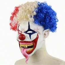 Mặt nạ chú hề Joker vui nhộn cho Halloween, mặt nạ trùm đầu bằng cao su latex hình chú hề Jack. - Nhiều màu - Xem 2