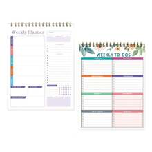 Bloco de Notas Planejador Semanal A4, Registro de Autocontrole Diário em Inglês, Caderno de Memorandos, Ferramenta de Autocontrole - A4 01 - Visão 5