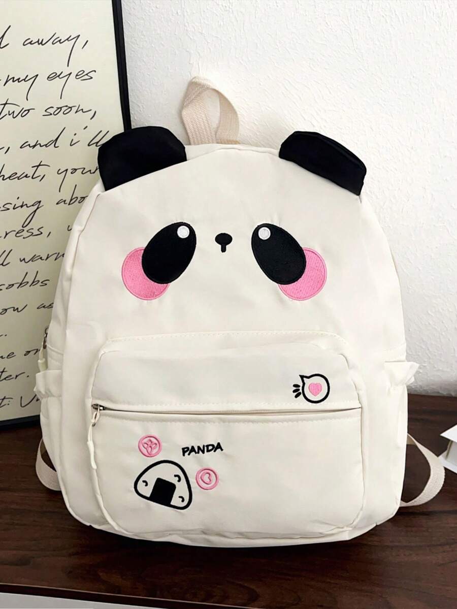 Ba lô nylon dễ thương mới, dung tích lớn, cặp sách hình gấu hoạt hình đa năng, túi đi làm thời trang.