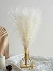 10pcs Artificial Reed Decor, Suitable For Home Living Room Floral Plant Decoration - Beige - View 3