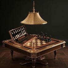 33件套专业折叠式国际象棋套装 - （包含16枚黑色棋子、16枚白色棋子、1个棋盘） - 精美礼盒包装，便于携带的桌面游戏，国际象棋爱好者的必备之选 - 查看 10