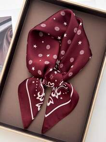 1 chiếc khăn vuông in họa tiết Paisley, 1 chiếc, có thể dùng làm khăn bandana, khăn trùm đầu hoặc khăn quàng cổ cho nam giới. - Màu Đỏ Sâu - Xem 5